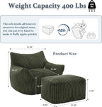 Gericco Oversized Bean Bag Chaise Lounge Chair Indoor - Image 2