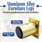 Set of 4 Aluminum Alloy Furniture Legs 2.36 Inch Height, 1.5 Inch Diameter - Image 3