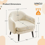 VINGLI 30.3" Wide Modern Barrel Accent Armchairs Set of 2 - Image 2