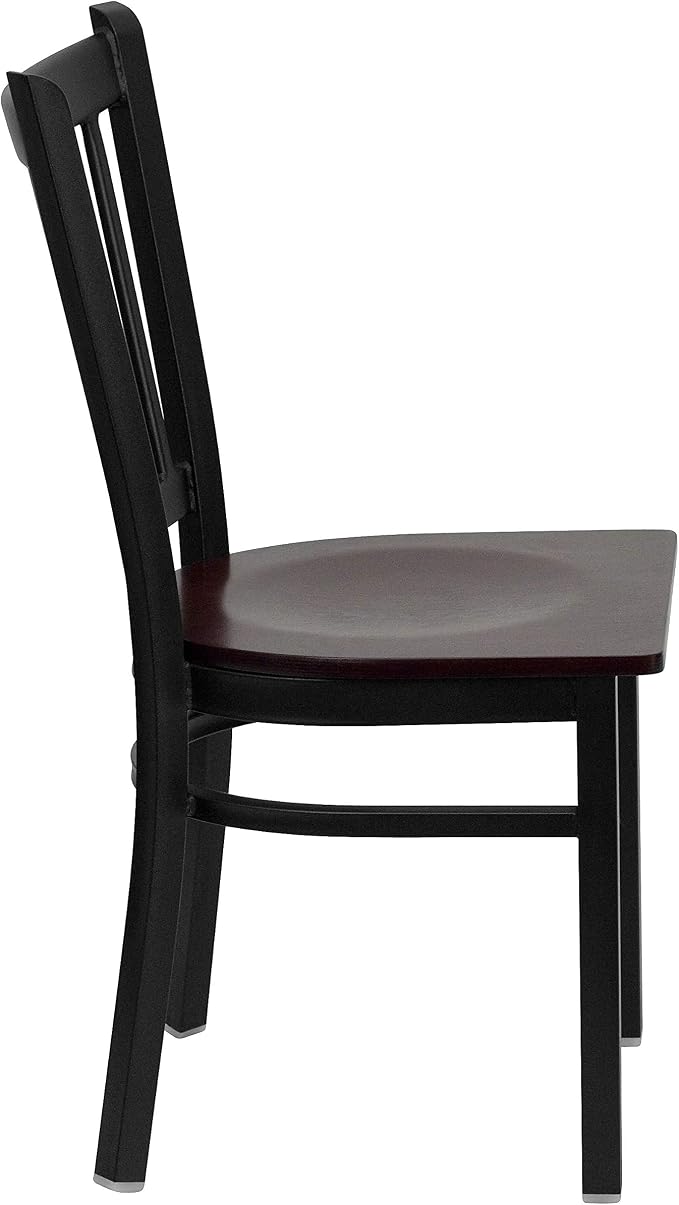 Flash Furniture HERCULES Series Black Vertical Back Metal Restaurant Chair - Image 4