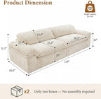 Vesgantti 118" Modular Sectional Couch, Comfy Corduroy Upholstered Cloud Couches - Image 2
