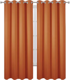 Blackout Curtains 66 x 84 inch/Orange Curtains Set of 2 Panels/Thermal - Image 2