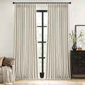 MIULEE Linen Pinch Pleated 100% Blackout Linen Curtains 40x90 Inches | Room by MIULEE