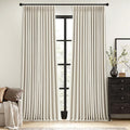 MIULEE Linen Pinch Pleated 100% Blackout Linen Curtains 40x84 Inches | Room by MIULEE