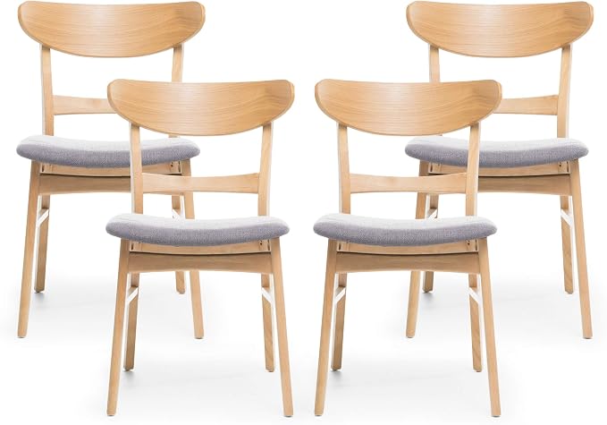 Christopher Knight Home Heather Mid-Century Modern Dining Chairs, Dark Gray and by ChristopherKnightHome