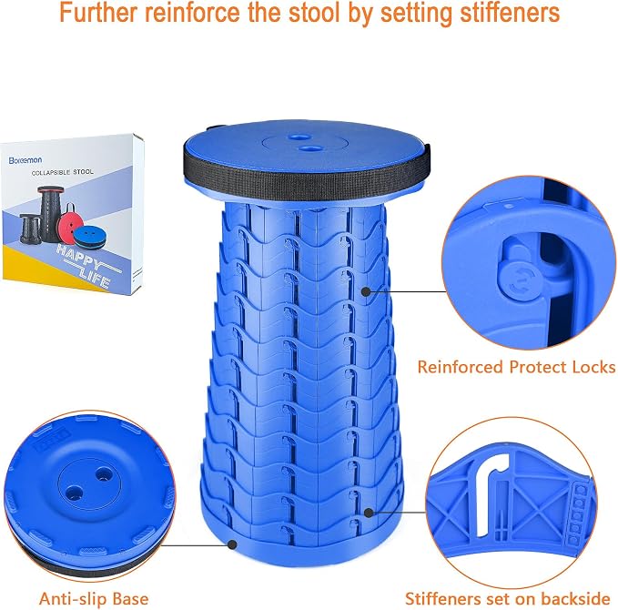 Boreeman Upgraded Folding Stool Lightweight Yet More Sturdy - Image 3