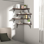 ROMGUAR CRAFT Corner Floating Shelves Wall Mounted Set of 4, Rustic Wood - Image 7