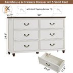 Joaxswe Farmhouse 6 Drawers Dresser - Image 2