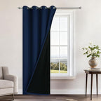Yakamok Navy Blue Blackout Curtains 84" Long by Yakamok
