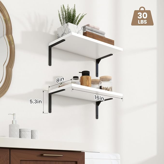 Fun Memories Deep Floating Shelves, 16W x 8D Floating Shelves Set of 2 - Image 3