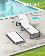 Aluminum Chaise Lounge Chair Outdoor, Foldable& No Assembly Patio Pool Lounge - Image 2