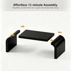 Modern Curved Coffee Table, 47.2’’ Minimalist Waterfall Center Table - Image 6