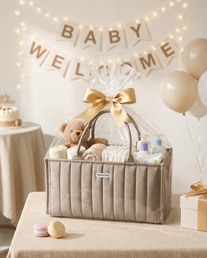 Blissful Diary Baby Diaper Caddy Organizer, Stylish Storage Basket - Image 8