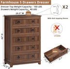 Joaxswe Farmhouse 5 Drawer Dresser - Image 2
