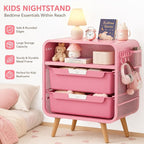 SYKIARIOL Pink Nightstand, Cute End Table - Image 4