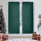 Sheer Curtains 63 inch Length 2 Panels Set, Light Weight Soft Solid Light by OWENIE
