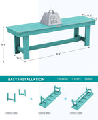 SERWALL Outdoor Dining Set for 6, HDPE Dining Furniture Set - Image 5