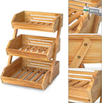 Merysen 3 Tier Wooden Fruit Basket - Image 3