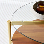 LumFurn Oval Glass Coffee Table, Mid-Century Modern Design, L43 x W22 x H17 inch - Image 8