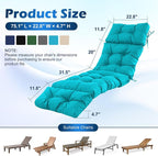 Chaise Lounge Cushions Outdoor, Waterproof & Fade Resistant Patio Lounge Chair - Image 2