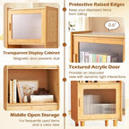 Giantex Bamboo Storage Cabinet, 3-Cube Bookcase, Freestanding Liquor Display - Image 6