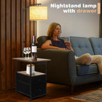 PESRAE Floor Lamp with Table & 2 Drawers, End Table with 3 Color Temperature - Image 5