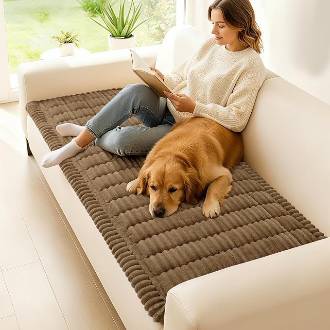 Couch Cover for Dogs, Washable Non Slip Plush Flannel Sofa Protector | Thick - Image 2