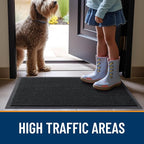 OLANLY 2-Pack Front Door Mats 47x32, Waterproof Heavy-Duty Doormats | Black - Image 7