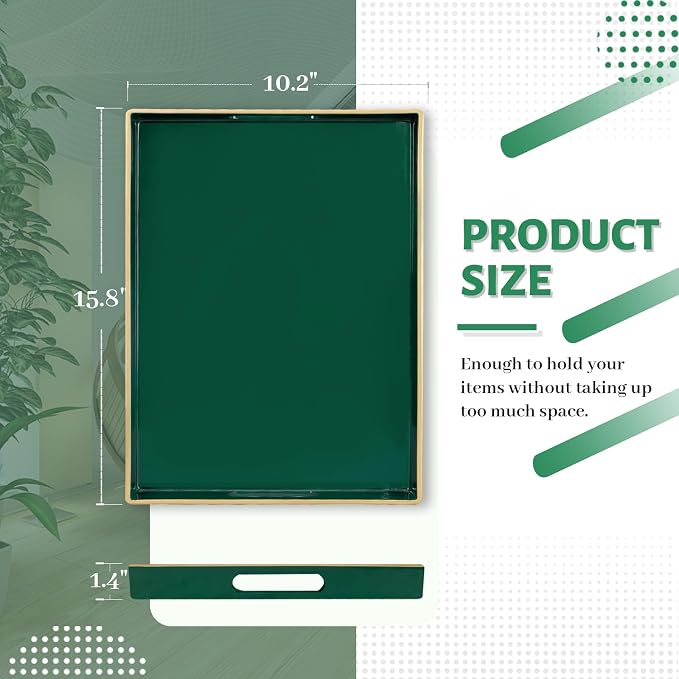 MAONAME Dark Green Decorative Tray, Serving Tray - Image 2