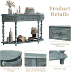 Retro Curved Console Table, Antique Blue - Image 4
