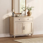 WAMPAT Buffet Cabinet with Doors & Drawer, Large Coffee Bar Table Wood Kitchen - Image 5