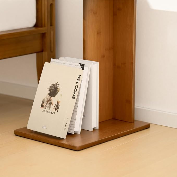 RECCI Solid Bamboo C-Shaped End Table Set of 2 - Image 8