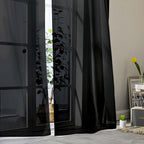 Black Sheer Curtain for Bedroom Living Room 72 Inches Long 2 Panels Set - Image 9