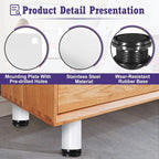 5 Inch Metal Furniture Legs Stainless Steel Adjustable Legs White Metal Legs - Image 3