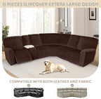 Arfntevss Sectional Recliner Couch Covers Velvet Washable Corner Sectional Sofa - Image 3
