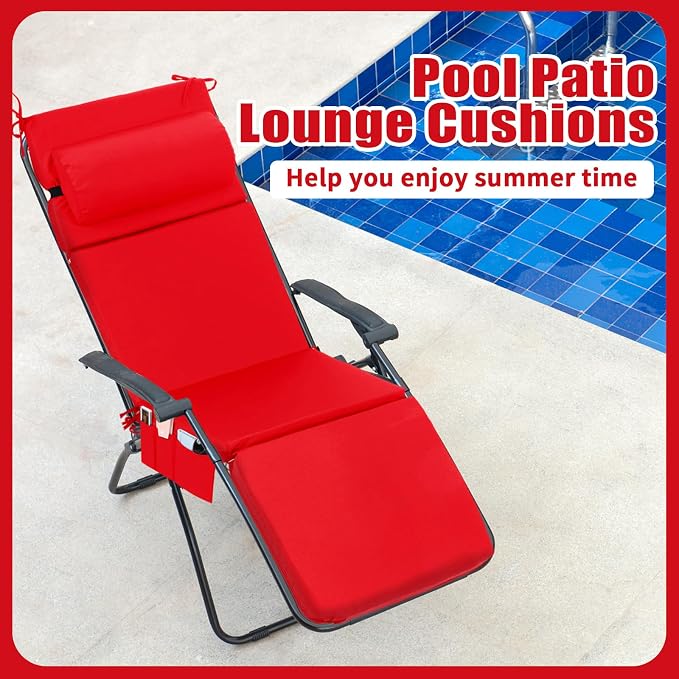 Wenqik 2 Pcs Outdoor Chaise Lounge Cushion - Image 4