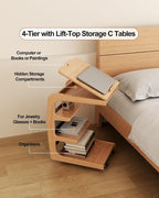 AQIMUELE Wooden C-Shaped End Table, Couch Desk - Image 8