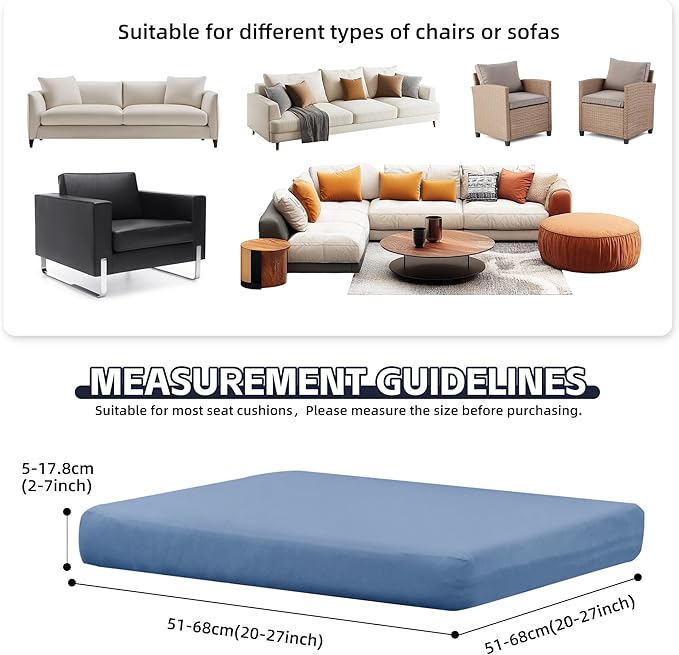 12Pcs Patio Cushion Covers, Outdoor Stretch Cushion Covers, Washable | Stretch - Image 2