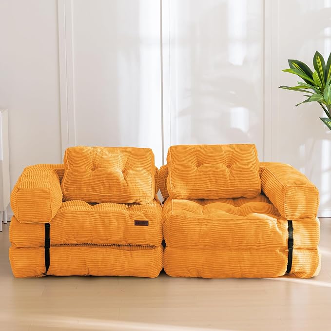 MAXYOYO Folding Sofa Bed, L-Shaped Convertible Sofa Bed Foldable Sleeper - Image 4