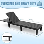 Lounge Chair Outdoor, High-Impact PP 5 Position Adjustable Tanning Chair - Image 3
