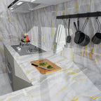 White Gold Marble Contact Paper - Image 7