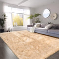 SERISSA 6x9 Fluffy Beige Faux Fur Area Rug by SERISSAHomeDecorCollection