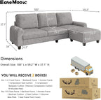 EASE MOOSE Large Seat Velvet L-Shaped Sofa, Soft 4 Seat Couch - Image 2