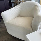 SearchI Waterproof Club Chair Slipcover Stretch Barrel Chair Covers Jacquard - Image 2