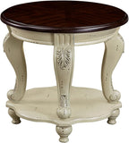 Solid Wood End Table, 2-Tier Round Sofa Side Table - Image 6