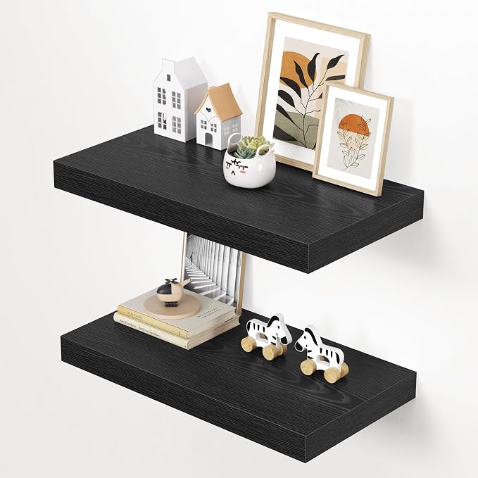 Dreamland 24" Floating Shelves for Wall, Wall-Mounted Shelves for Bedroom by Dreamland