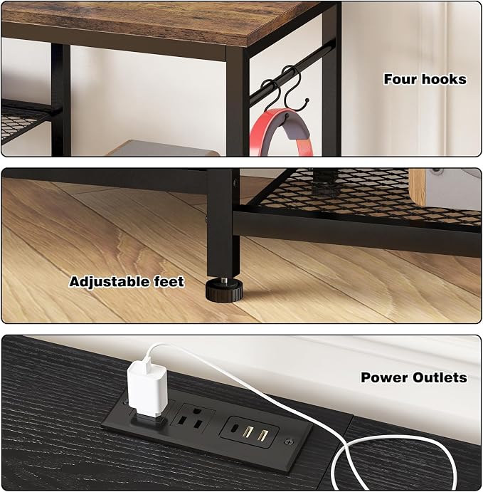YGEOMER TV Stand for Tvs Up to 55 Inch, Entertainment Center - Image 3
