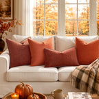 MIULEE Fall Decorative Couch Throw Pillow Covers 18x18 Inch Burnt Orange | 2 - Image 5