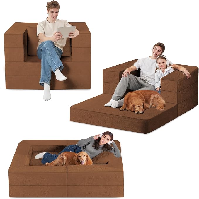 Futon Sofa Bed with Pillow, 3-in-1 Sleeper Sofa Bed with Removable Cover - Image 8