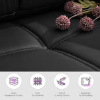 TYBOATLE Black Faux Leather Sofa Sectional Couches - Image 5